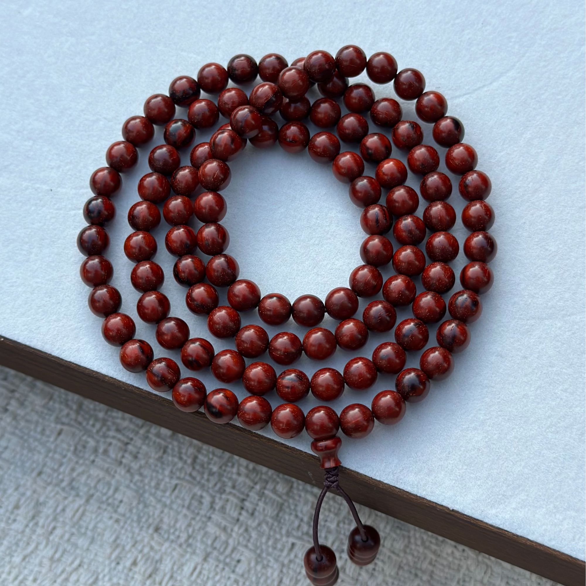 印度小叶紫檀0.7*108颗精品高油密二膘细棕眼天然无胶男女士手串