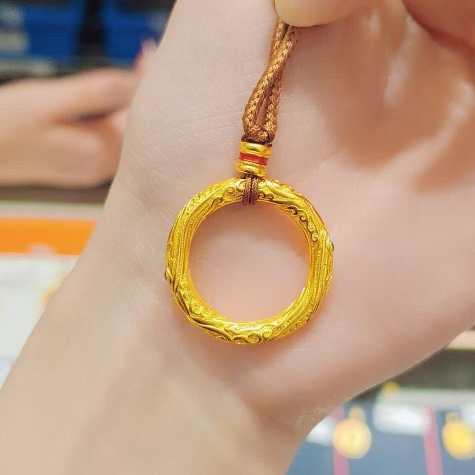 合金吊坠 合金精美素圈手工吊坠女款项链饰品乾坤圈（哪吒同款）