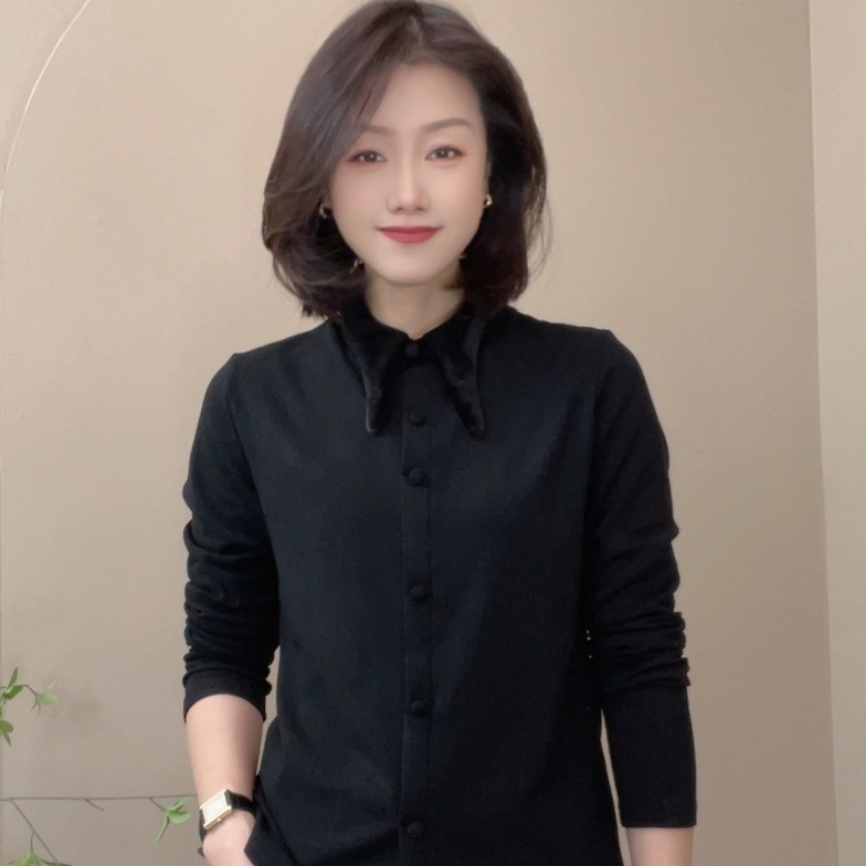 6230冬季新款保暖纯色女士小衫百搭长袖时尚气质显瘦打底衫女