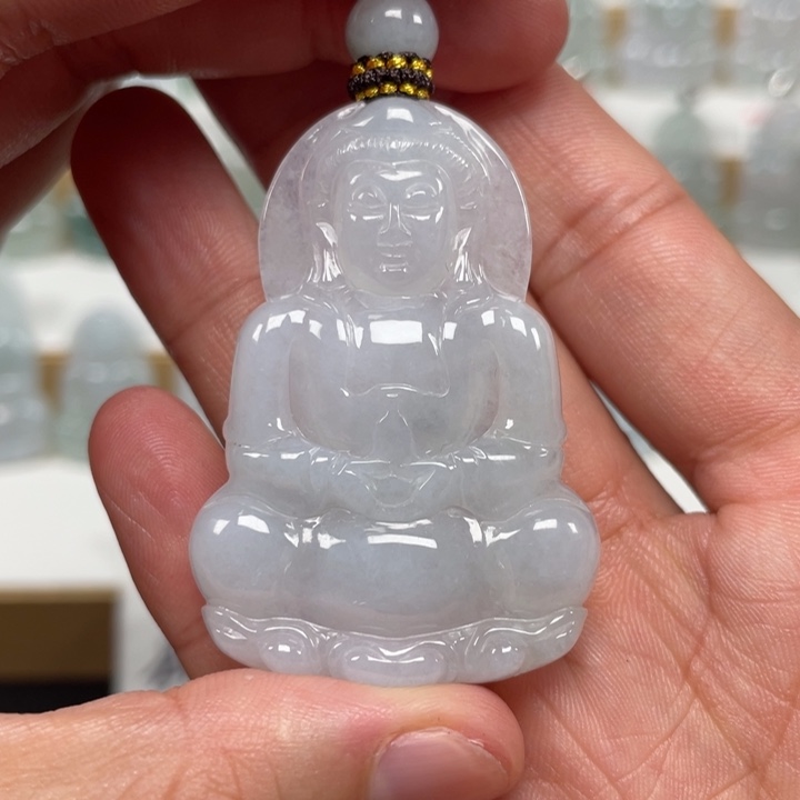 翡翠未镶嵌颈饰天然翡翠A货观音53号