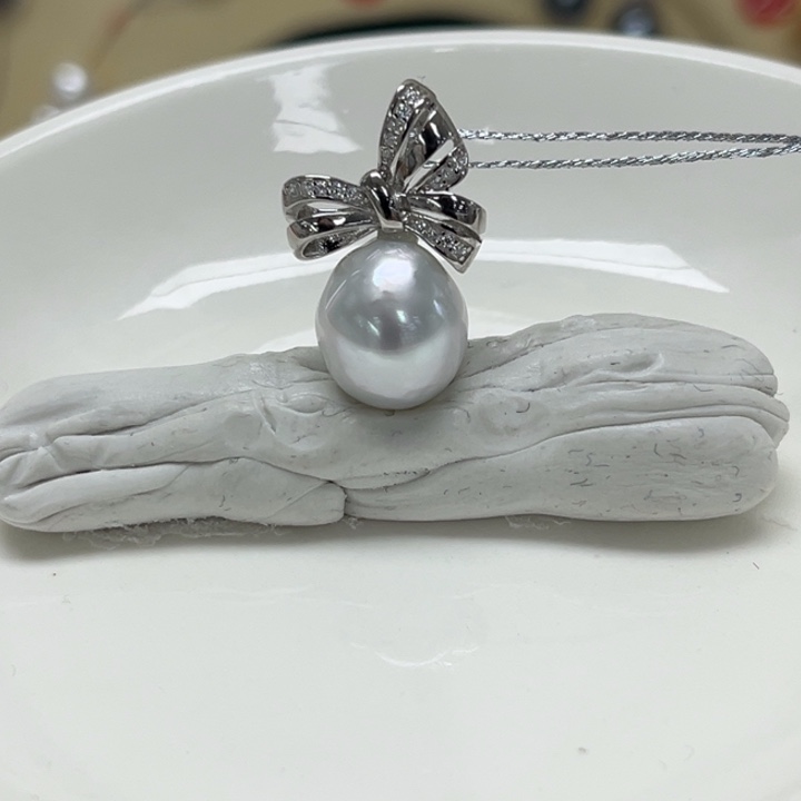 颈饰海水珍珠银S925镶嵌澳白 10-11mm 91号