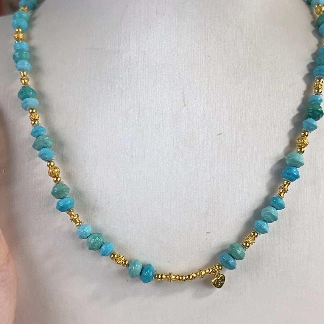 绿松石银S925镀金镶嵌珠宝奇石