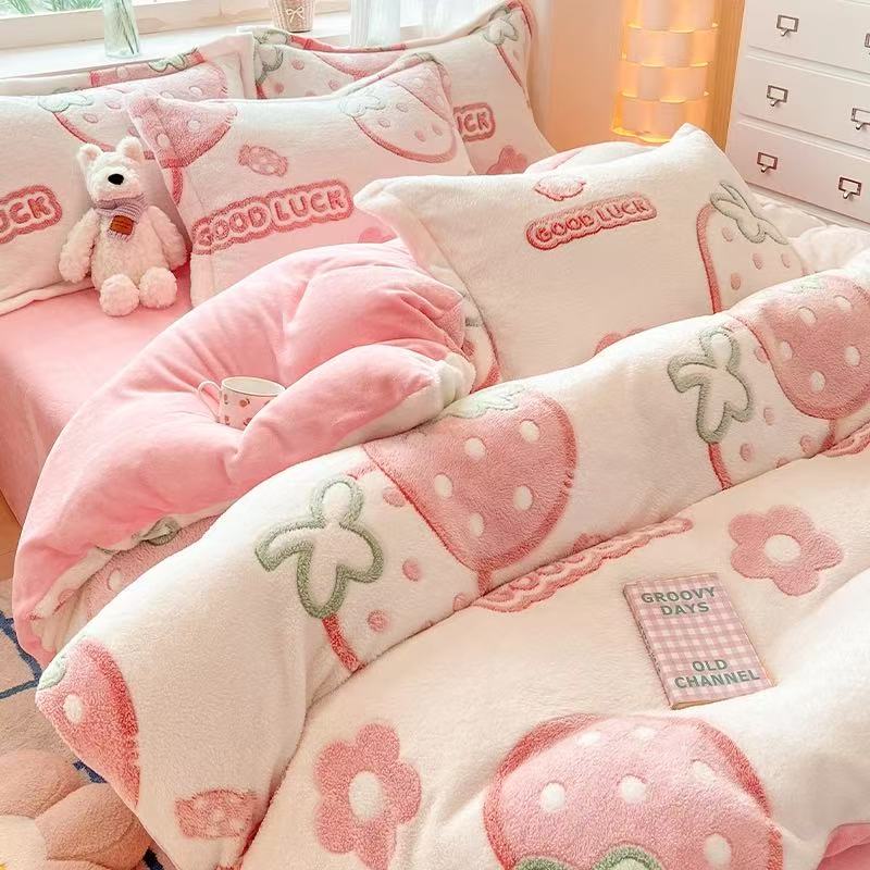  【冬季牛奶绒四件套】A+全消光无静电/以直播展示为准