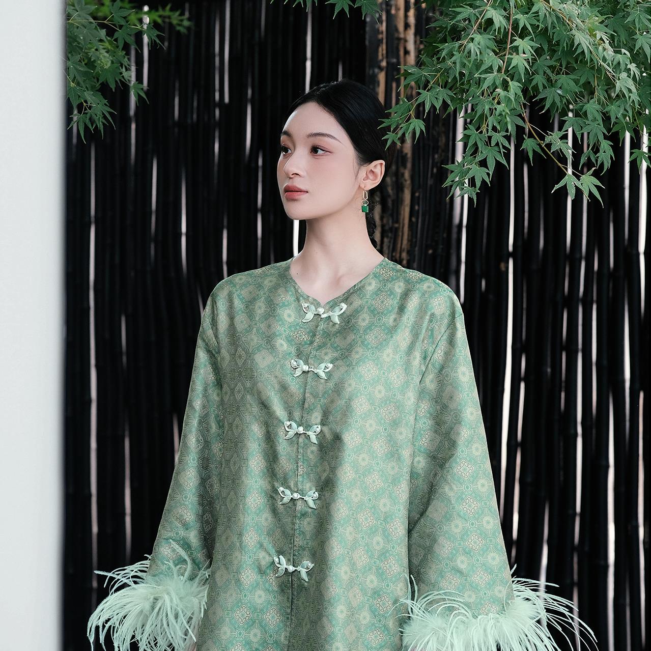 盛唐牡丹| 宝相花纹重缎宋锦外套新中式