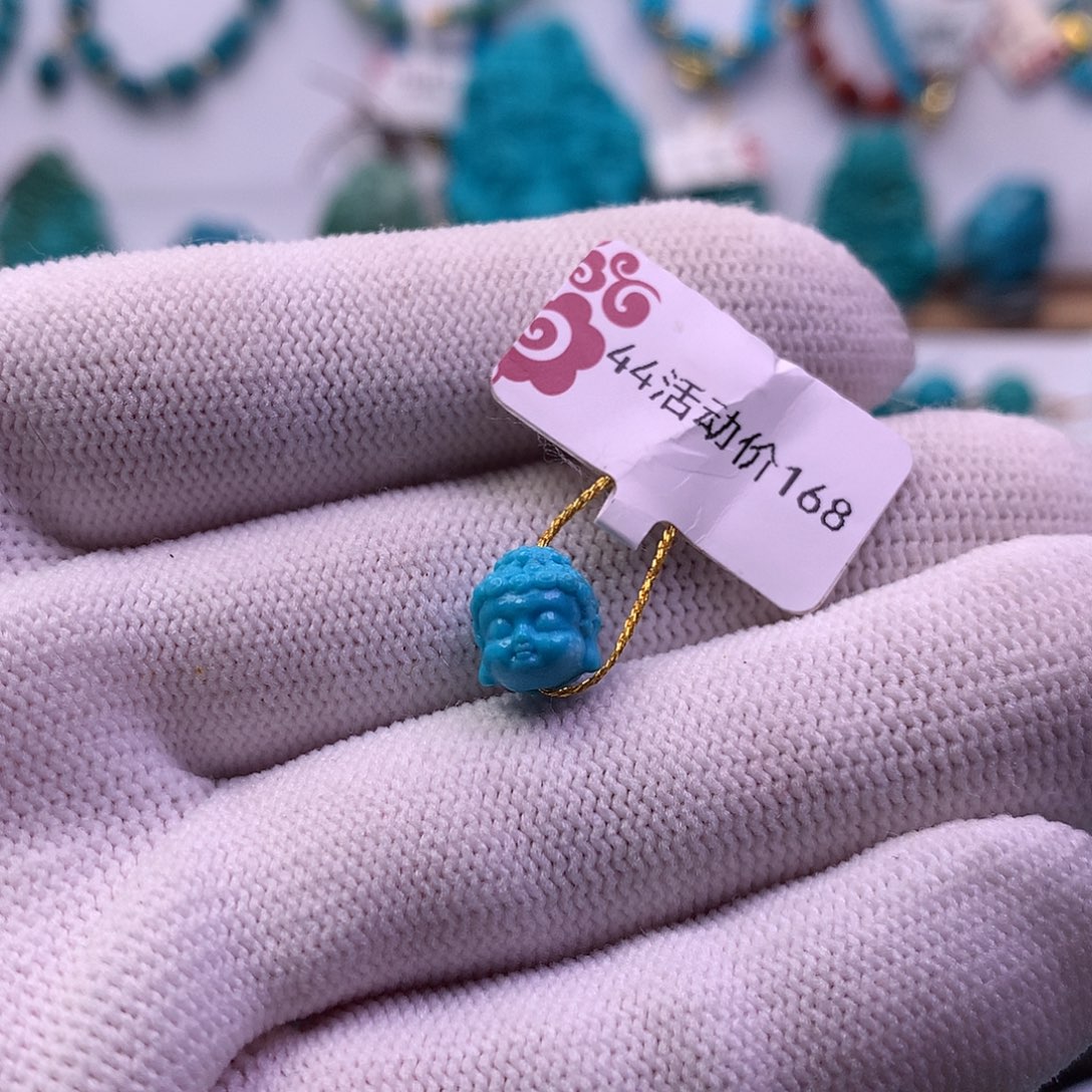 绿松石未镶嵌佛头7mm