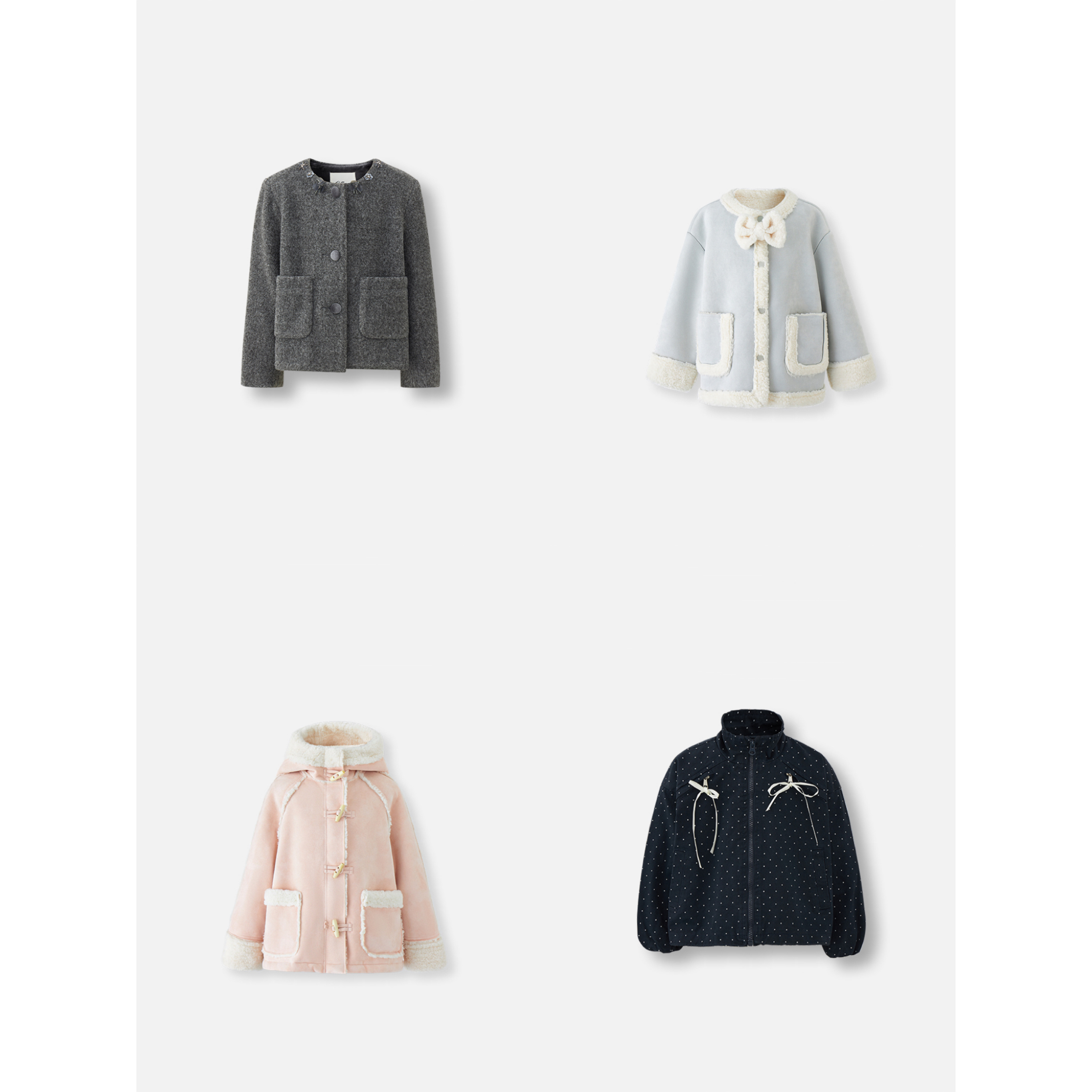 10号予诺定制大衣厚外套，套装复合区【0101-0111】女童休闲秋厚外套