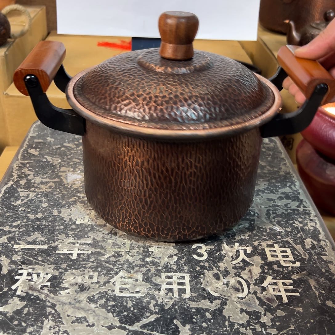 紫铜20cm电磁炉复古直筒加深汤锅