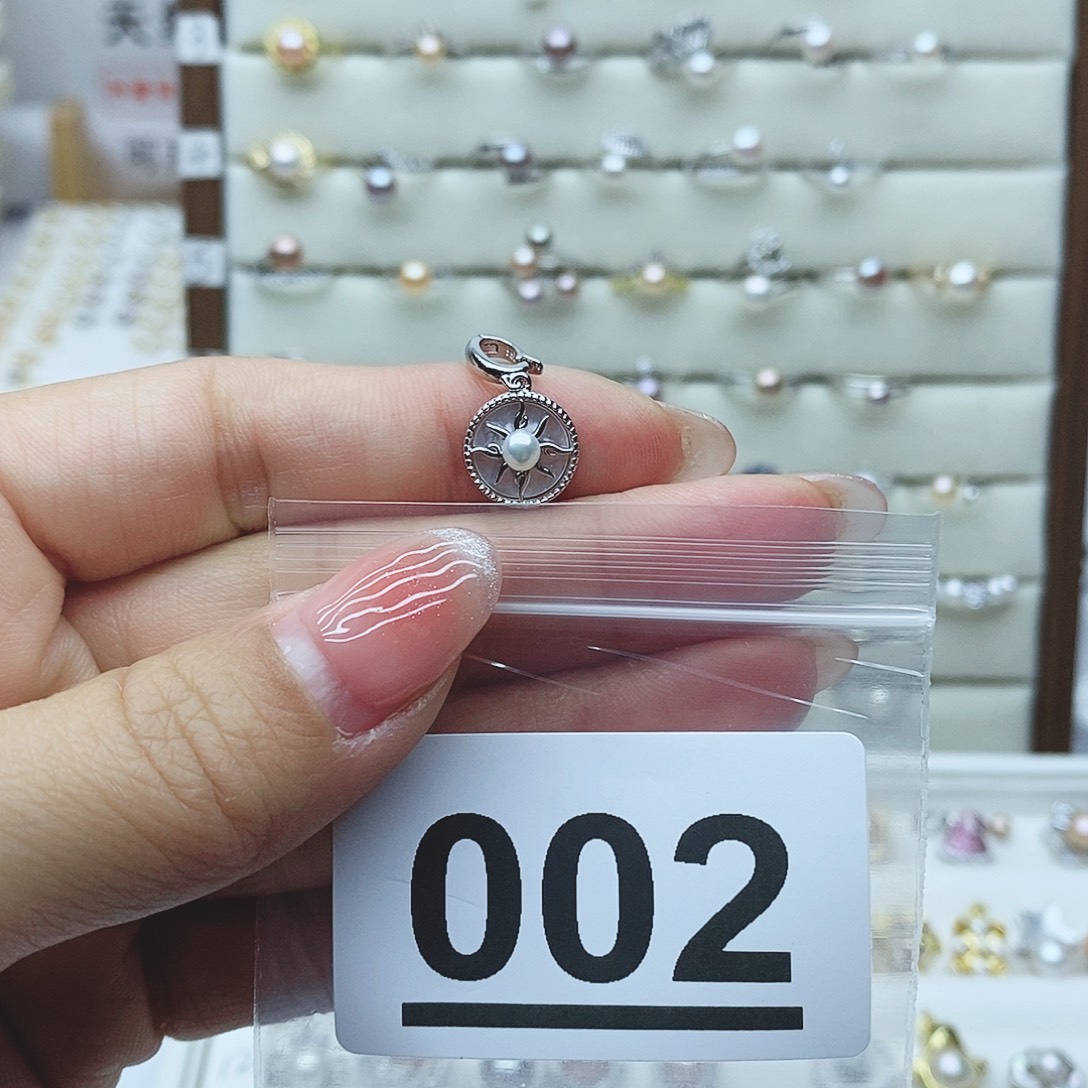 淡水珍珠戒指银S925镶嵌媛*002