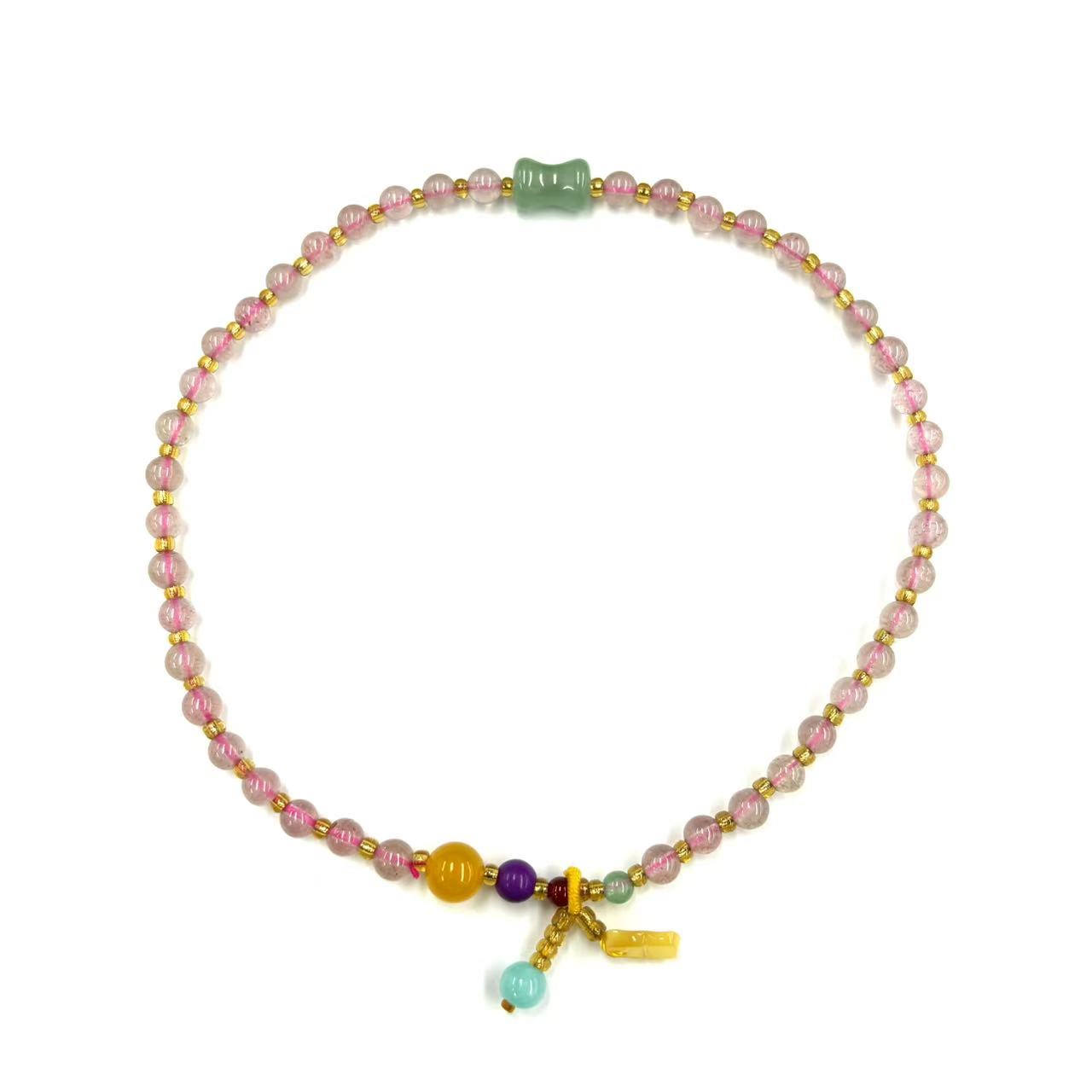 s1402-国风设计款草莓晶多圈手串-石英质玉-赠礼盒