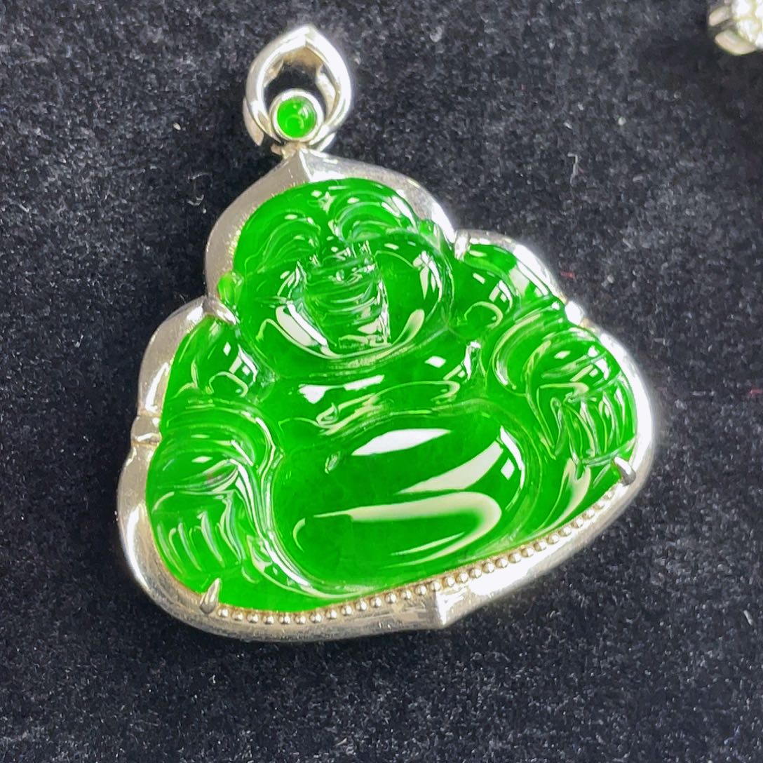翡翠吊坠(不含链)银S925镶嵌