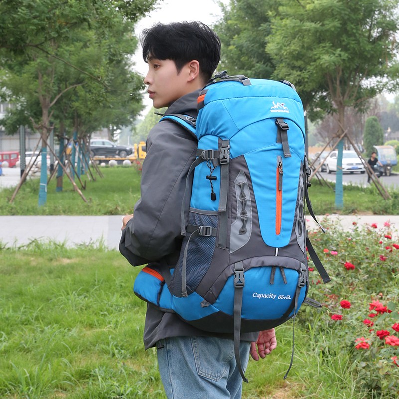 双根时尚系带男士休闲超轻多口袋多功能户外包轻便专业登山背包包