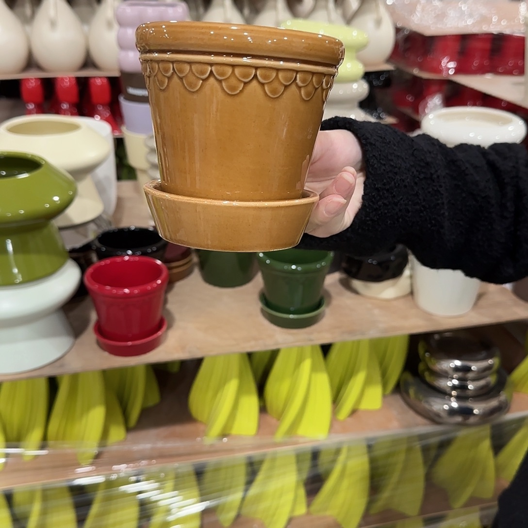 b4焦糖色带托花盆花盆花盆