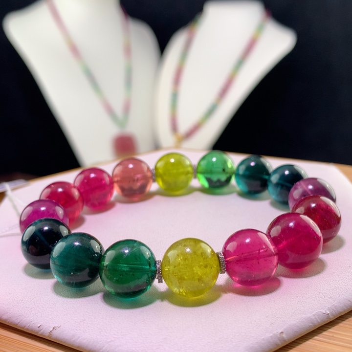 双色碧玺手链未镶嵌