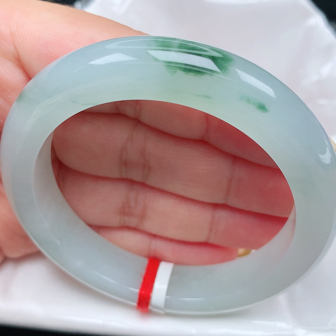 未镶嵌手镯翡翠21冰胶飘花果冻胶