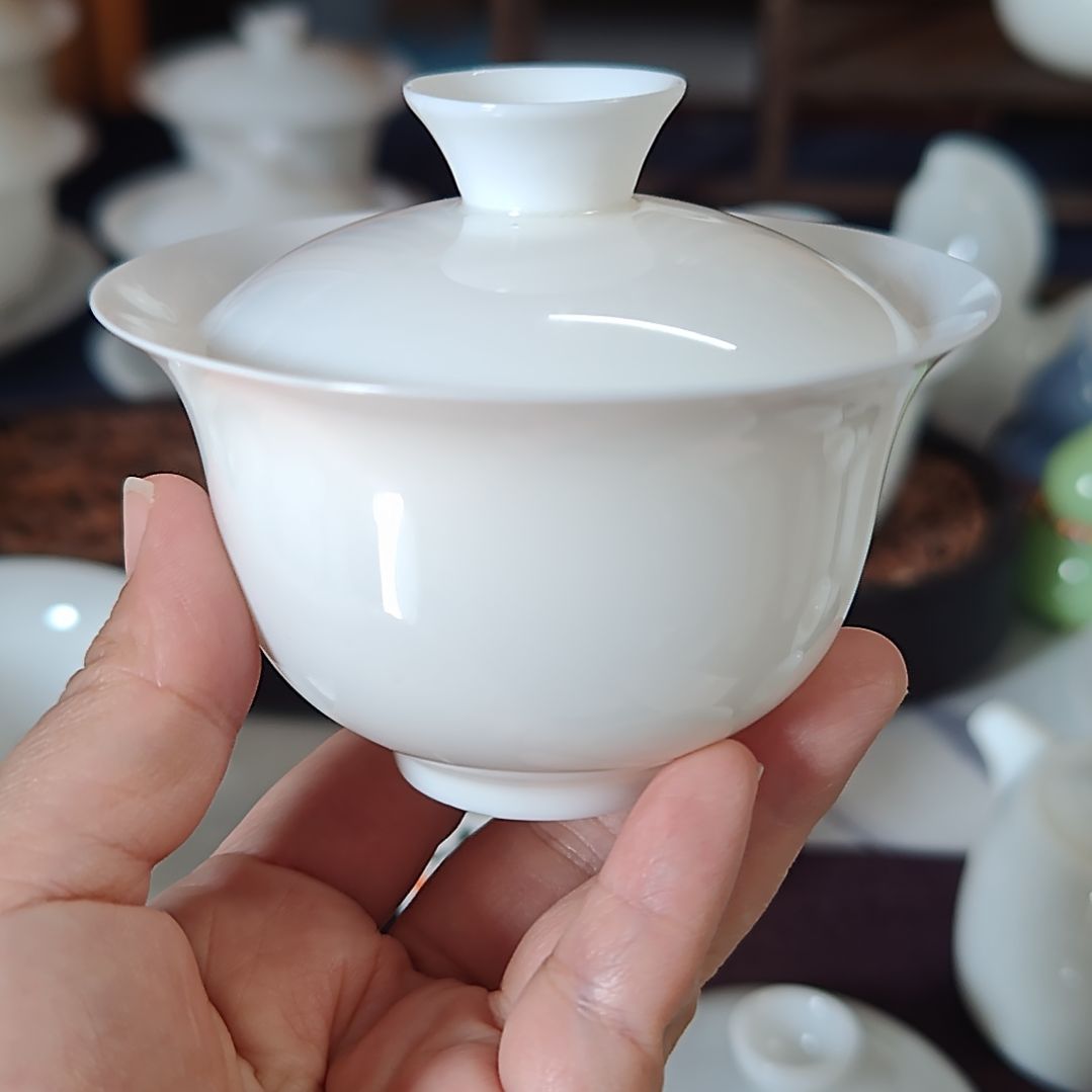禧***超薄130ml猪油白盖碗，不含托