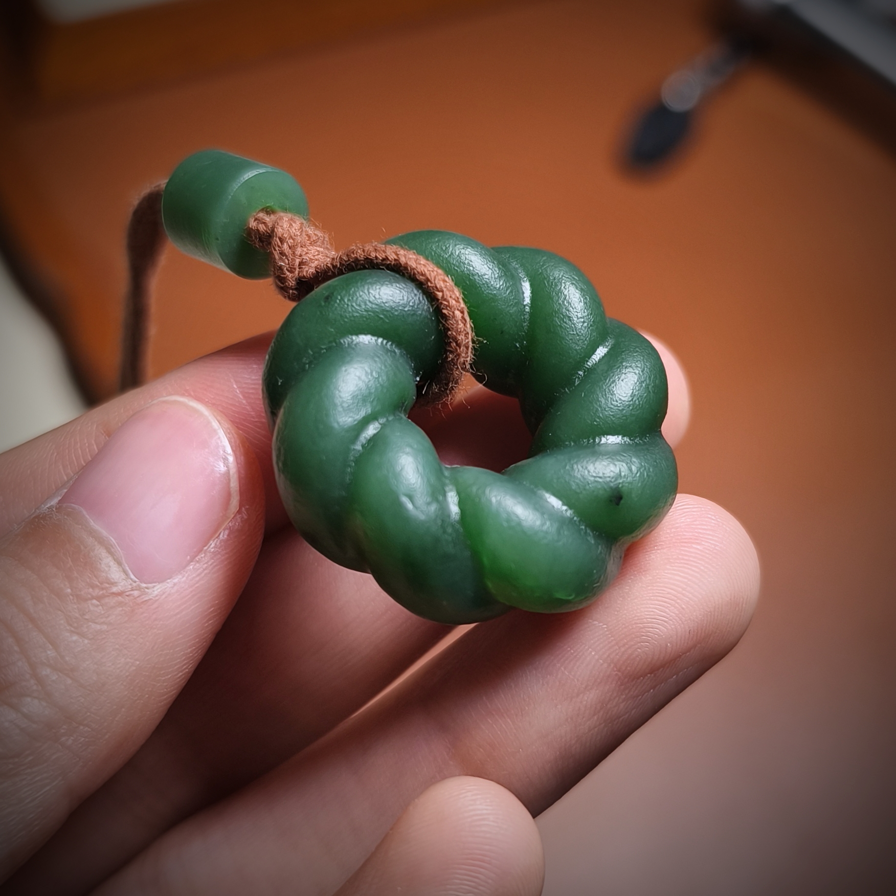 天然保真和田玉碧玉时来运转扣时尚古风国风民族风简约吊坠