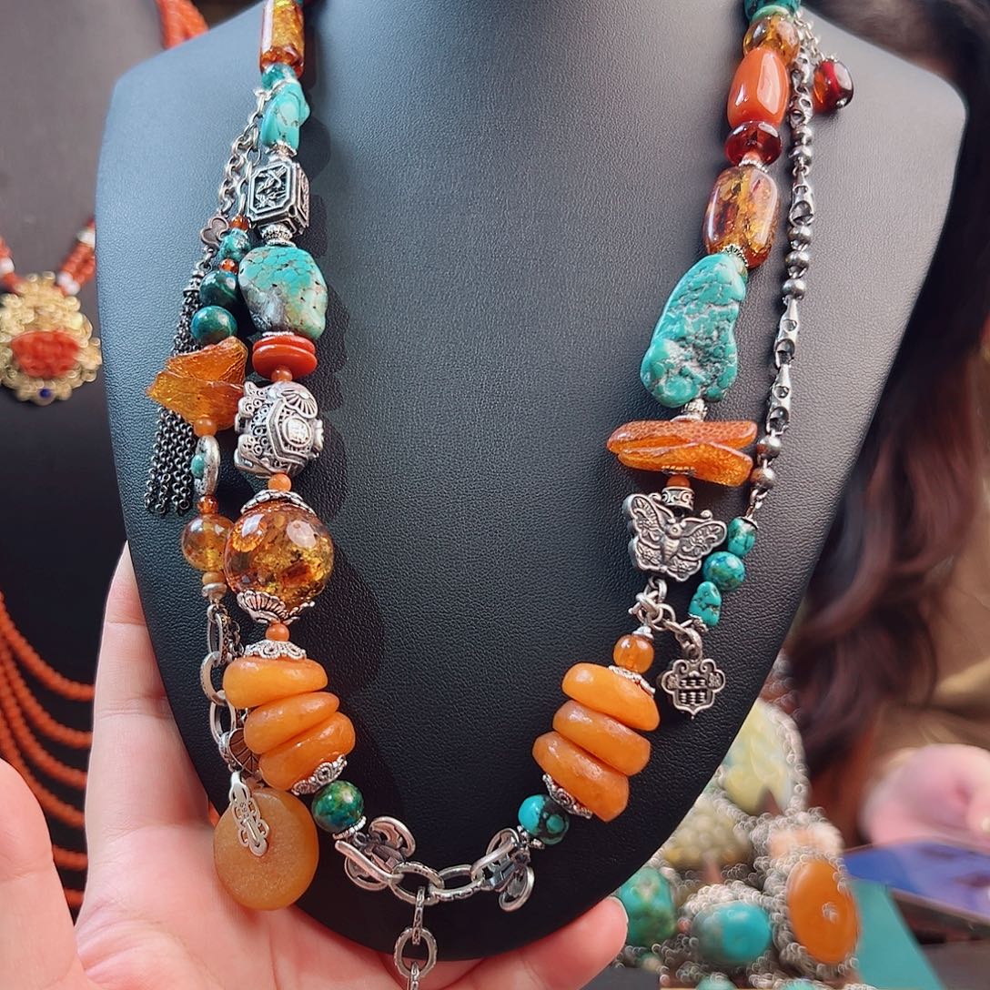 925银珐琅锦钰原创设计项链