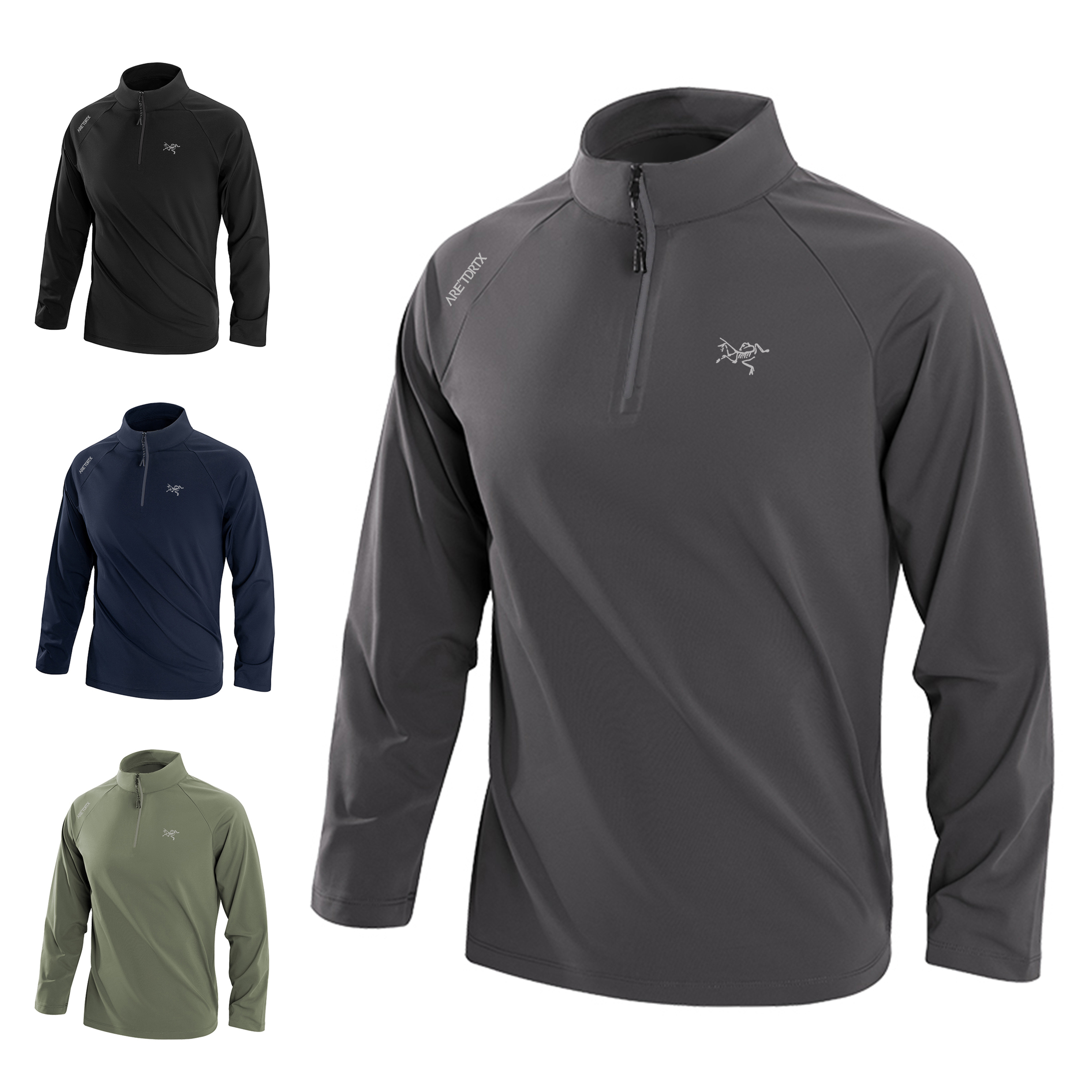 【奥莱撤柜正标-鸟家】秋冬立领半拉链户外磨毛长袖 D051