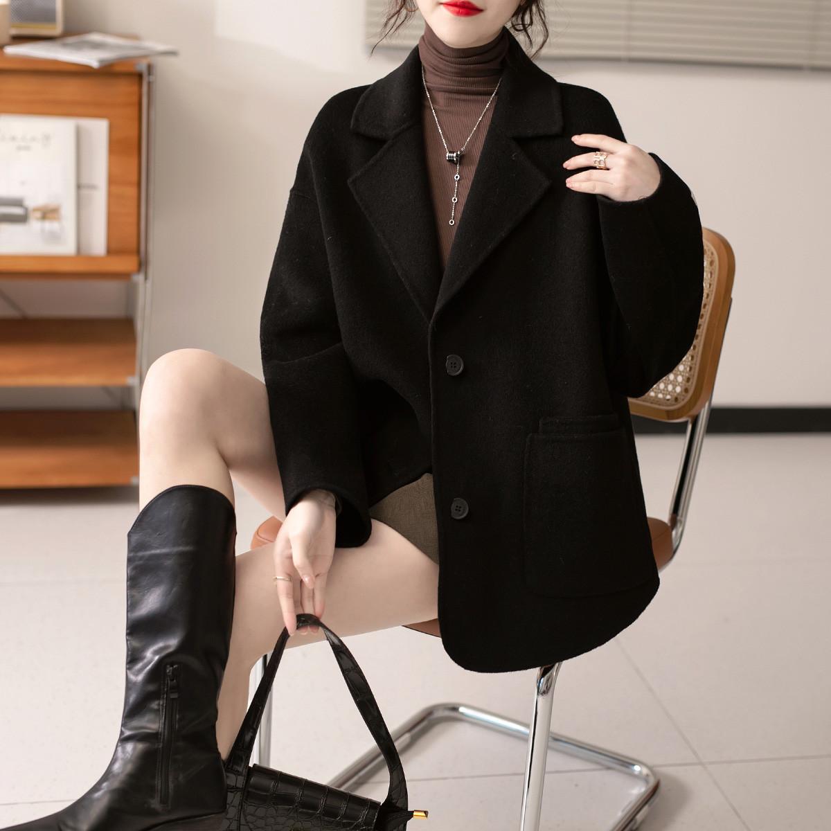 H086双面呢大衣西装外套