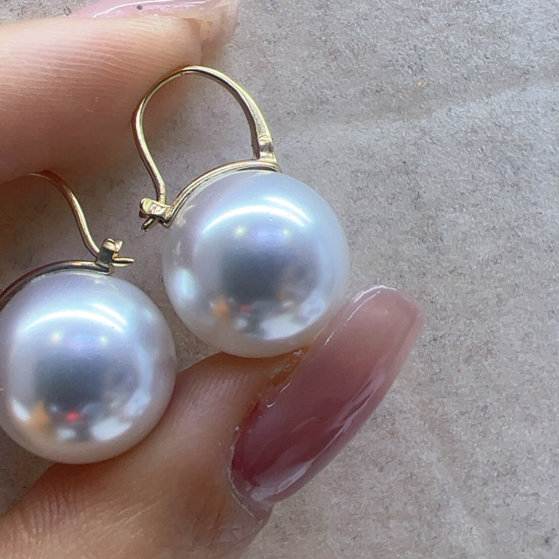 淡水珍珠耳饰18K金镶嵌