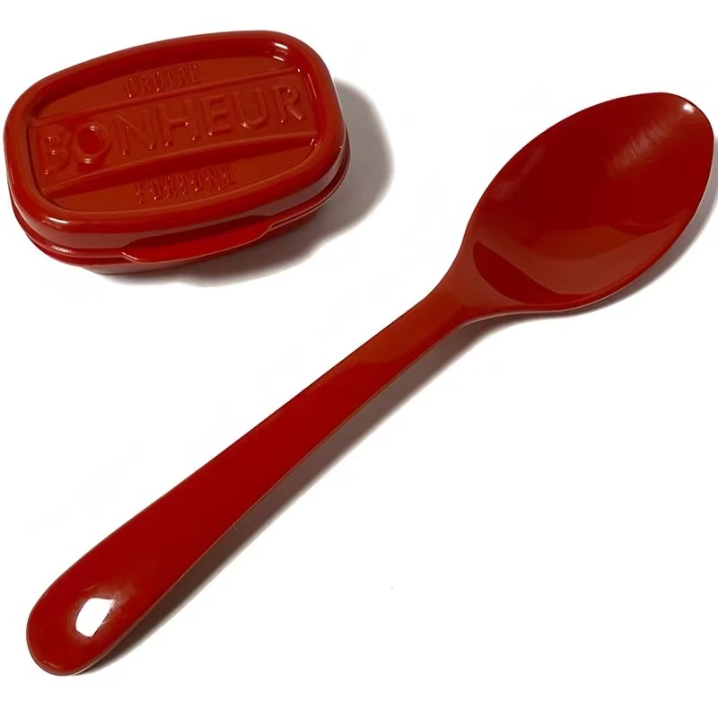 日本进口 bonheur系列仿珐琅汤勺子带勺盒子勺子