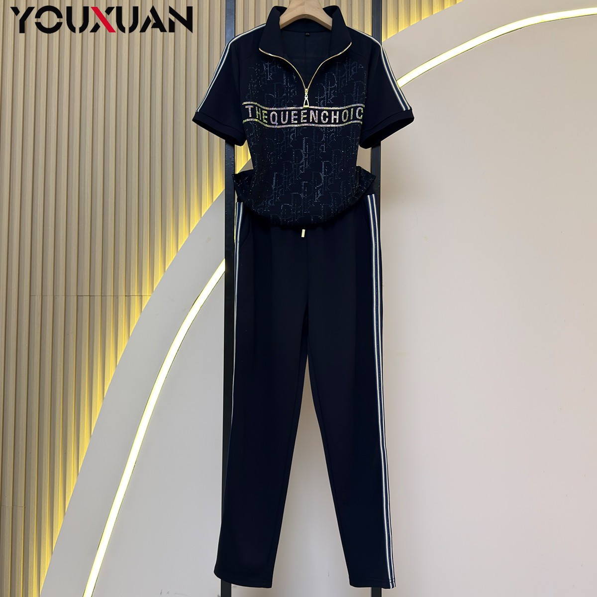 夏季新品女装显瘦百搭韩版时尚休闲洋气短袖运动套装89281