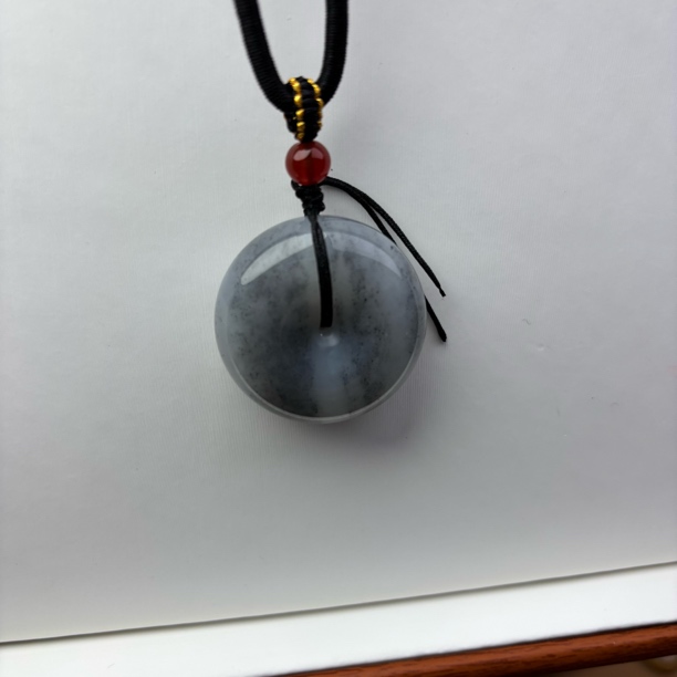 精品高端新疆和田玉青花平安扣吊坠男女款31.8mm