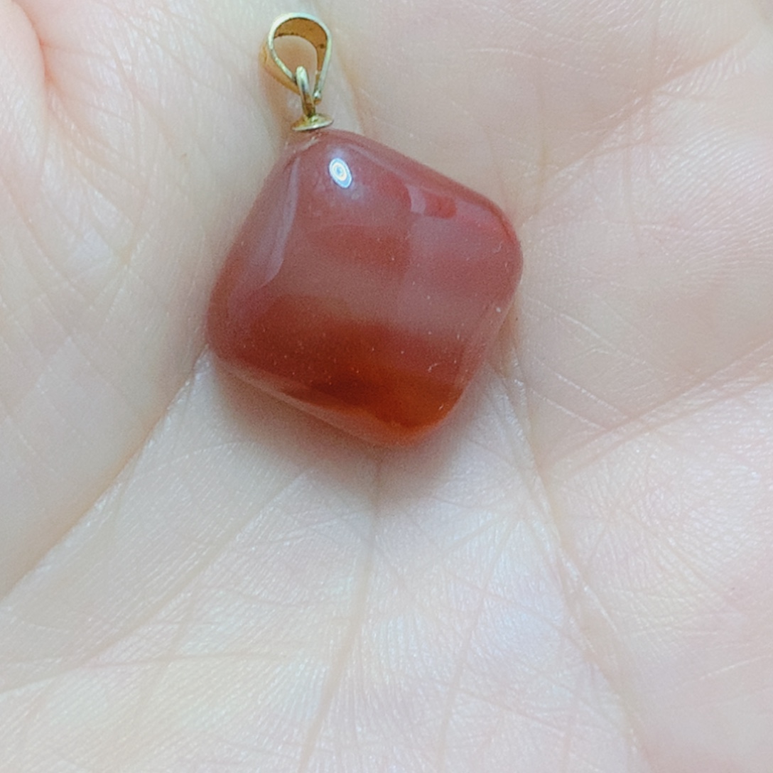南红玛瑙银S925镶嵌吊坠(不含链)