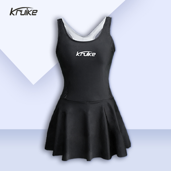KRUIKE/凯瑞克运动性感时尚夏季女款黑色泳裙游泳衣遮肚保守裙式