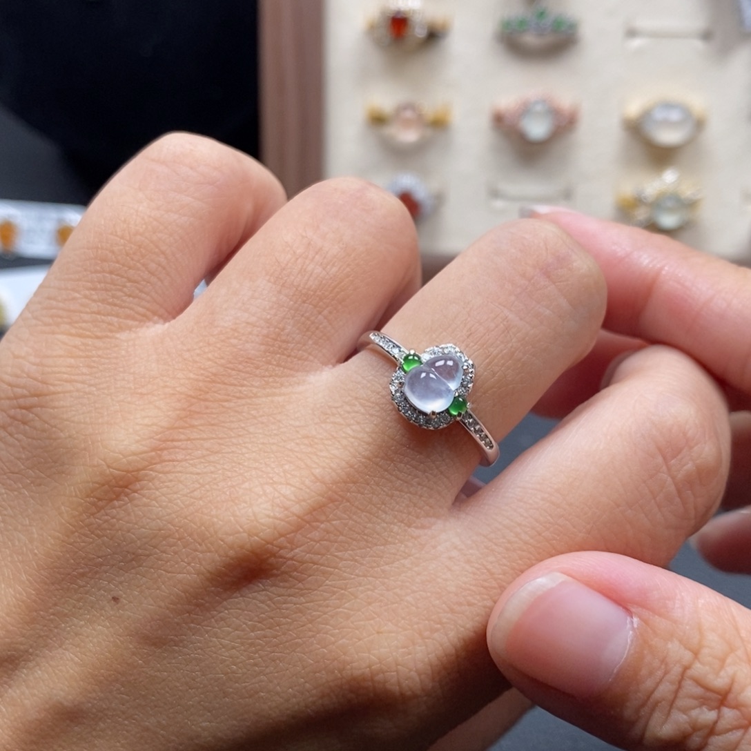 翡翠银S925镶嵌戒指