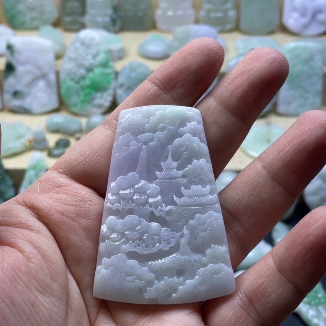 翡翠未镶嵌颈饰纯天然翡翠