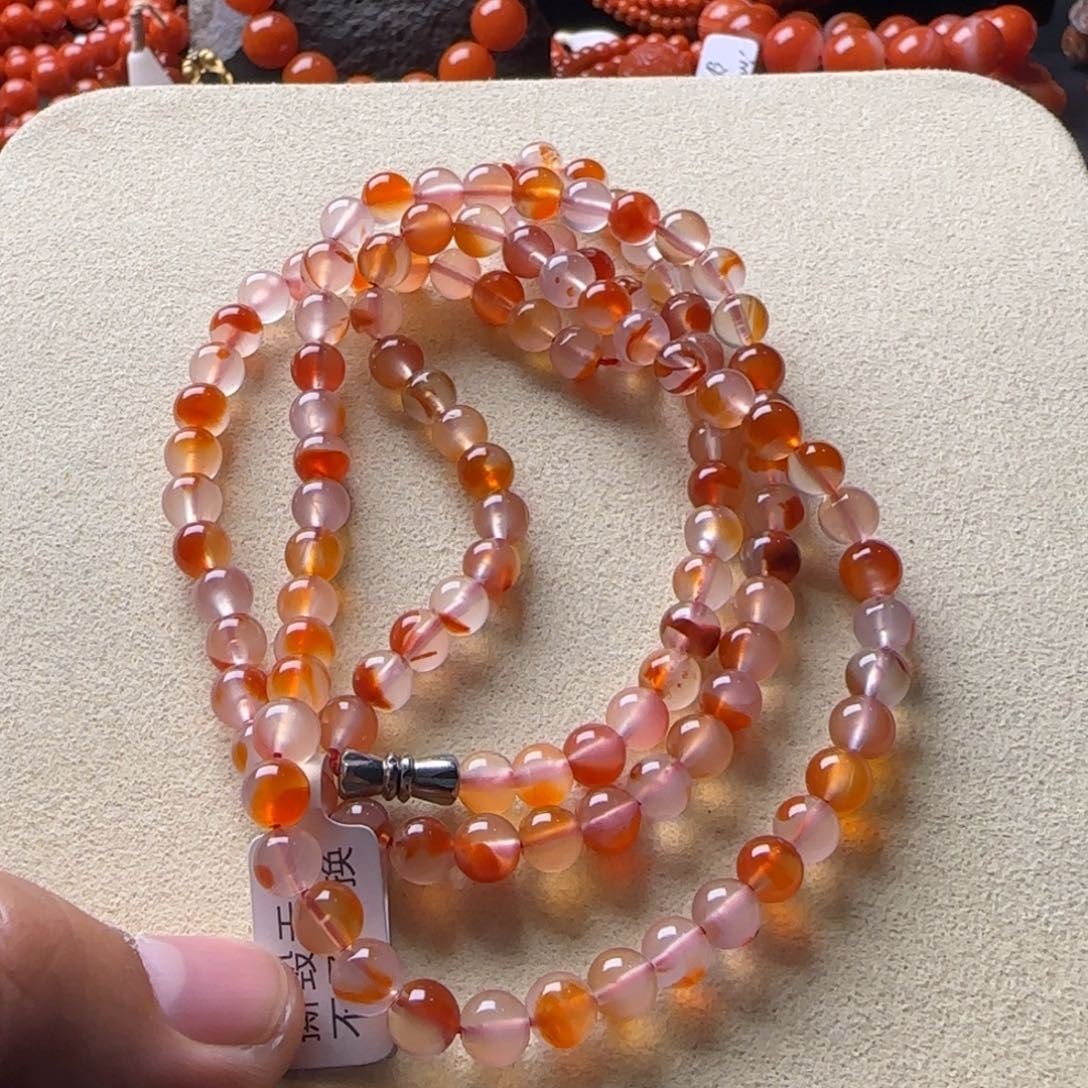 南红玛瑙手链未镶嵌6.2mm干掌