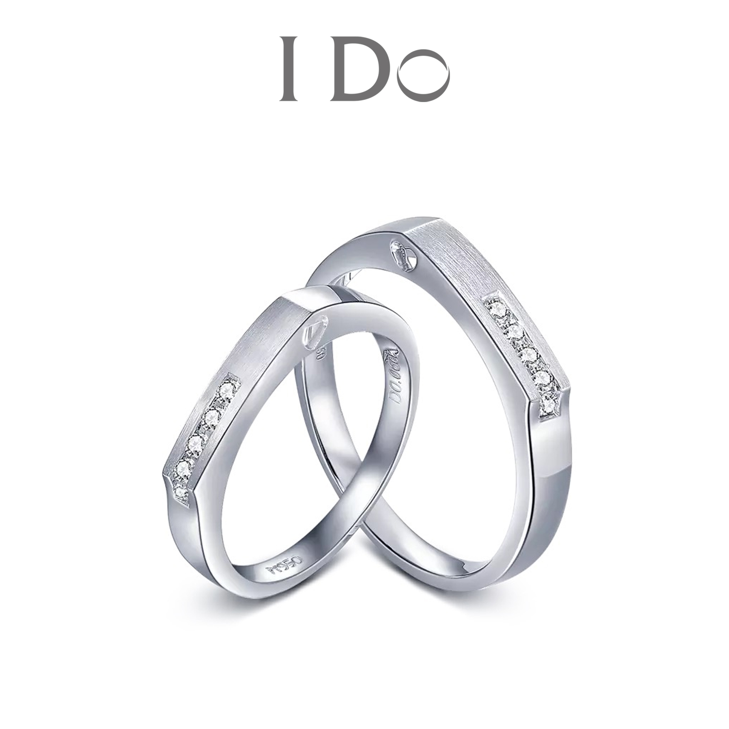 I Do 纯爱系列 18K金钻石戒指 D00217A/B轻奢情侣简约纪念求婚