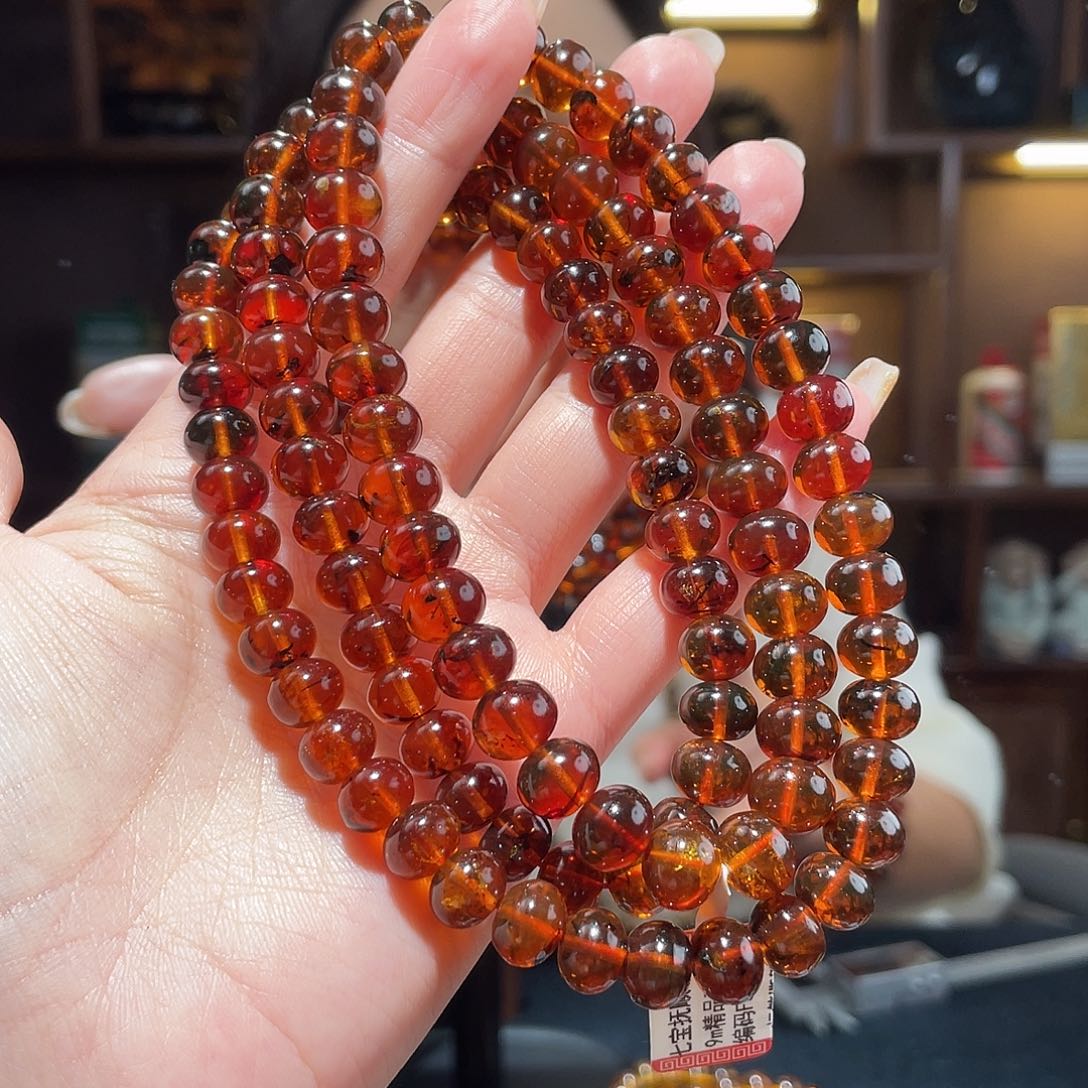 琥珀手链未镶嵌9m血