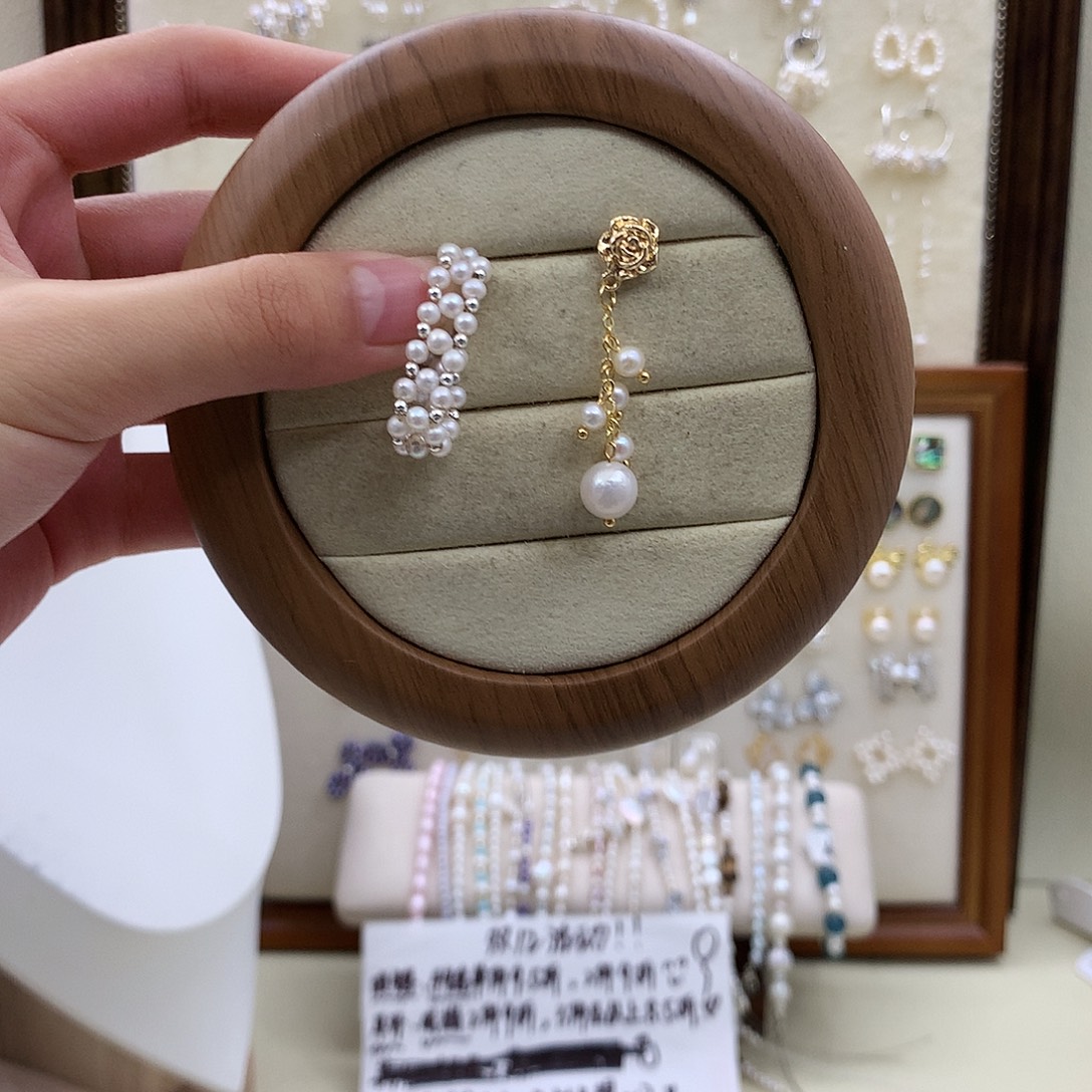 淡水珍珠耳饰银S925镶嵌