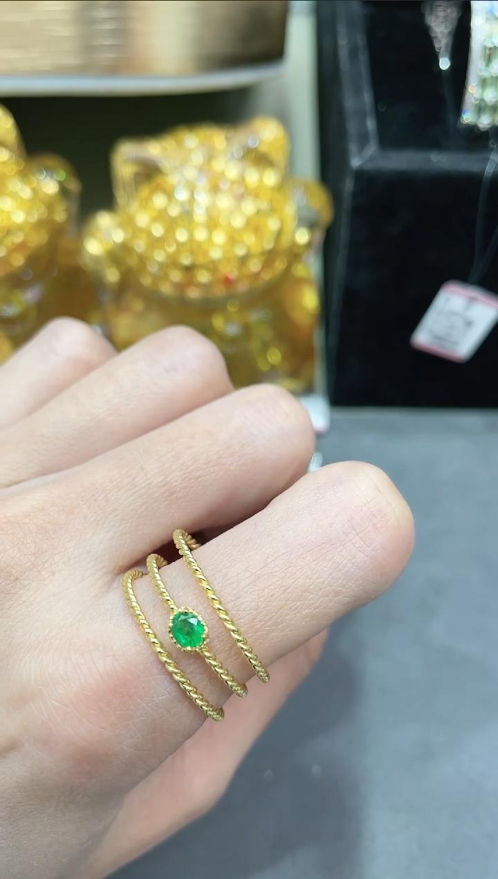 S925银镶嵌祖母绿戒指777