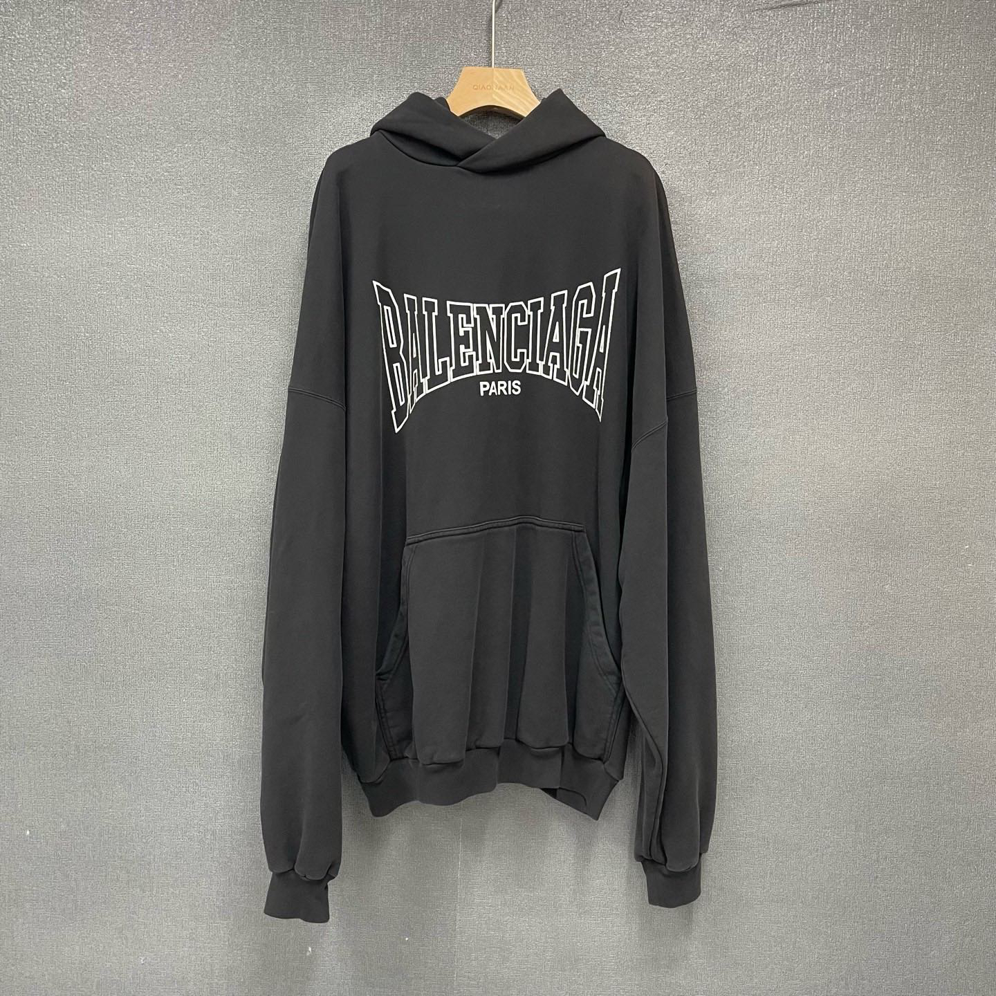 99新 Balenciaga/巴黎世家 蝙蝠侠裂纹印花帽衫卫衣 xs码/6293