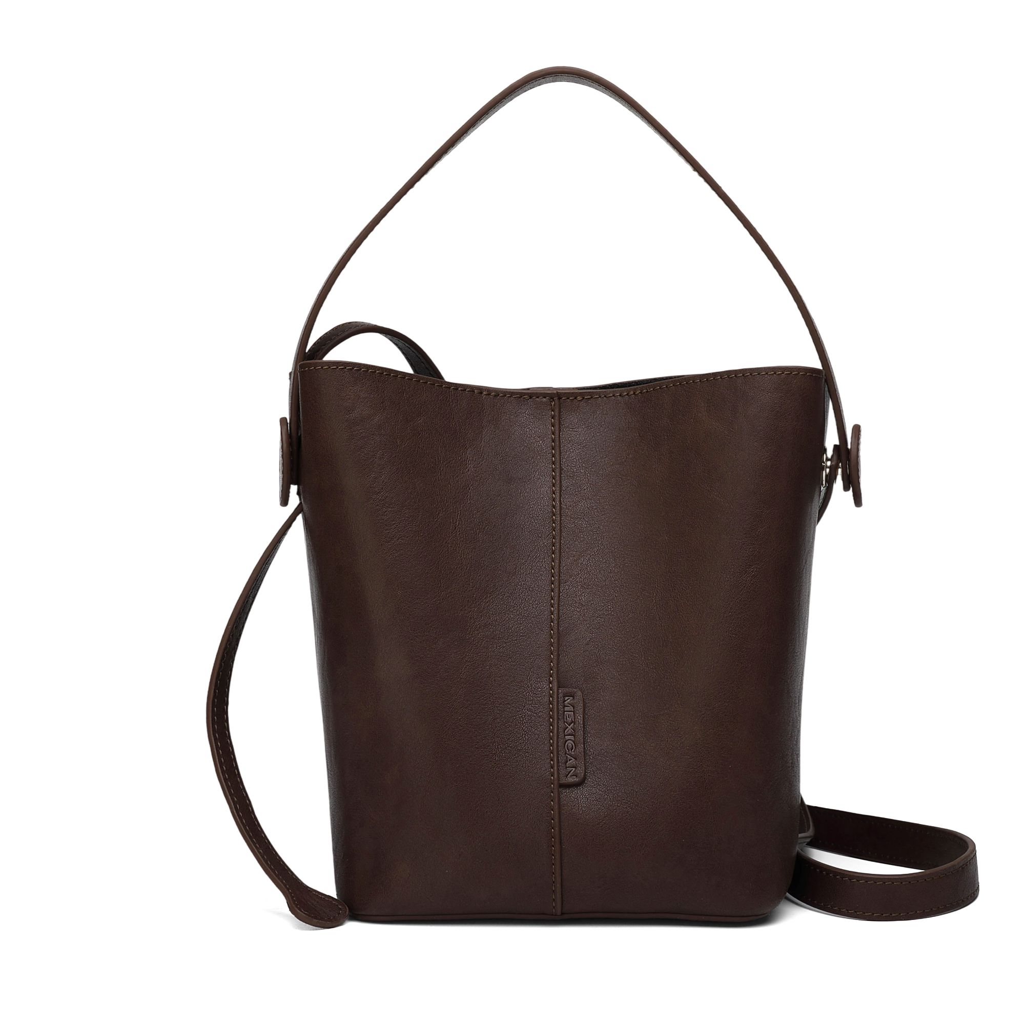 稻草人做旧单肩包通勤风耐磨女士斜跨包水桶包三根