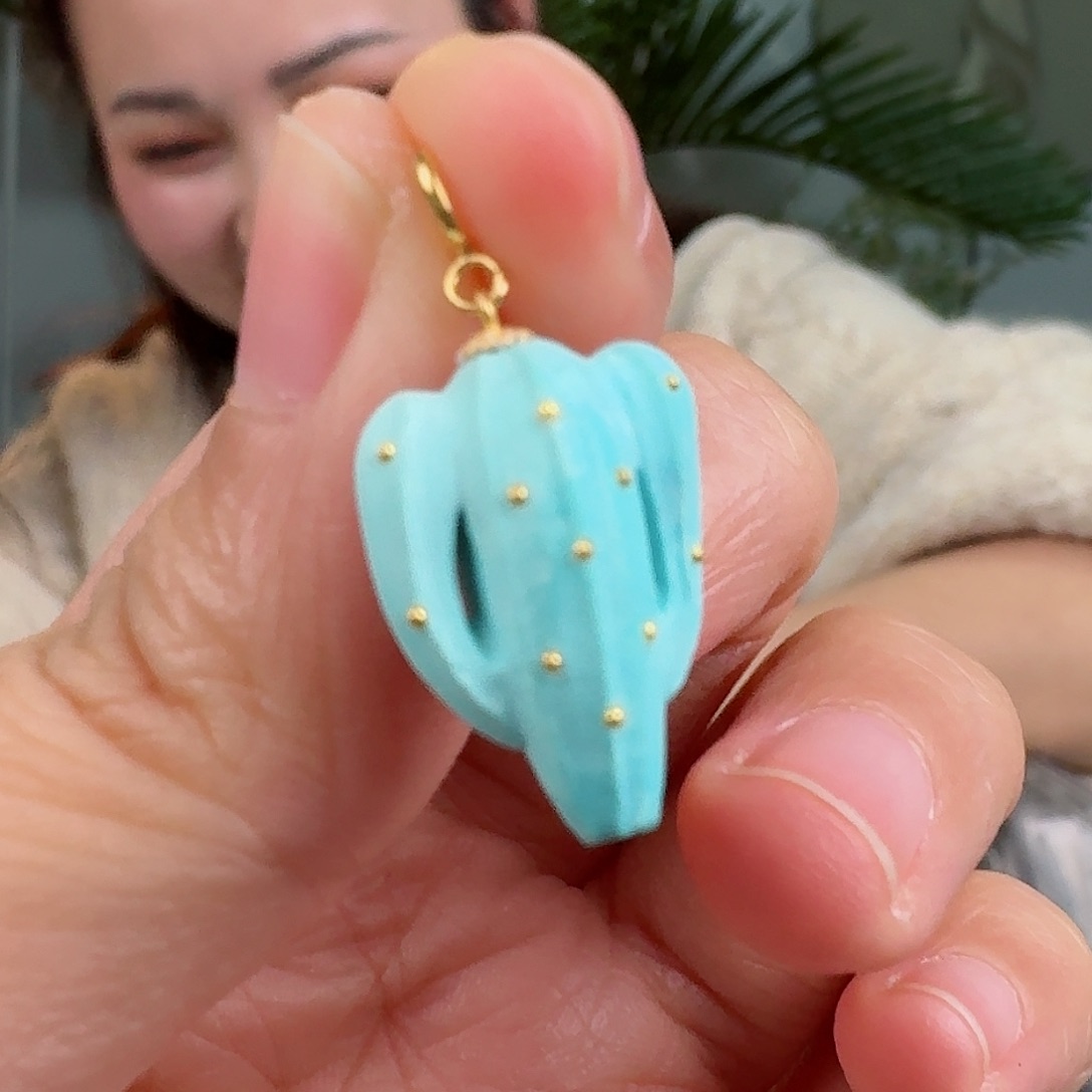 绿松石珠宝奇石18K金镶嵌