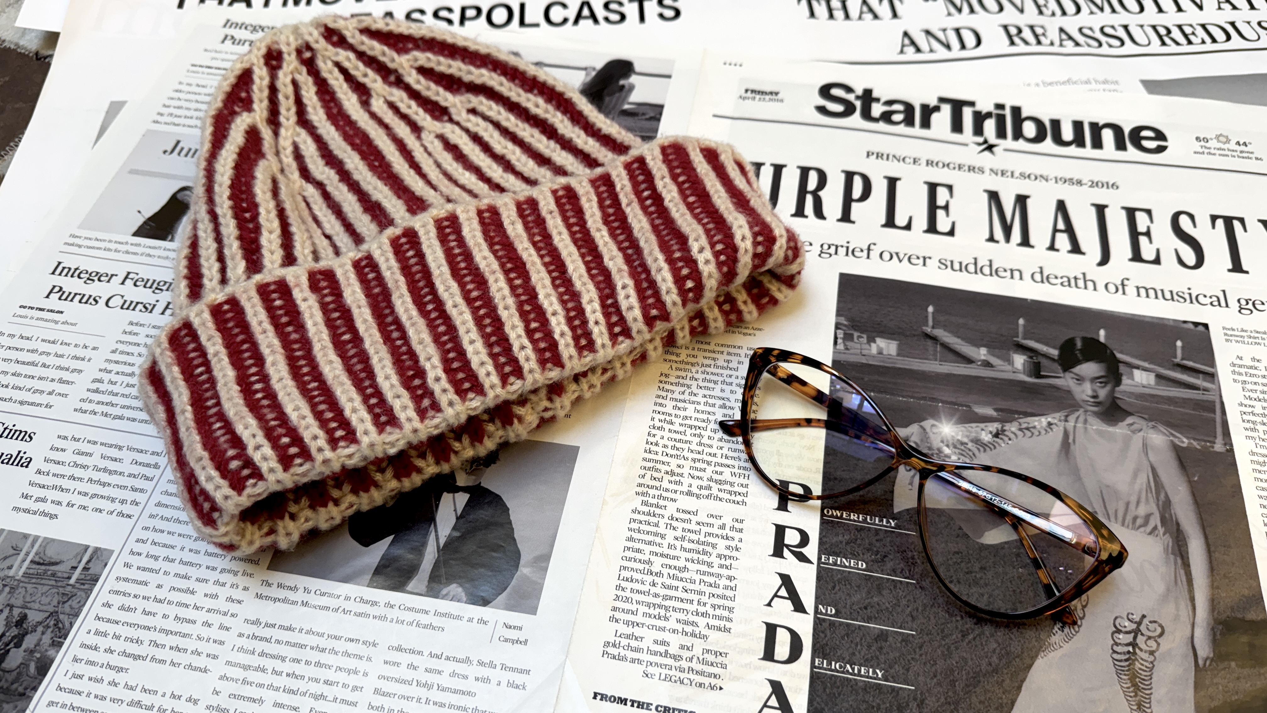 古着vintage u-gg 条纹套头帽｜条纹 饰脸型.