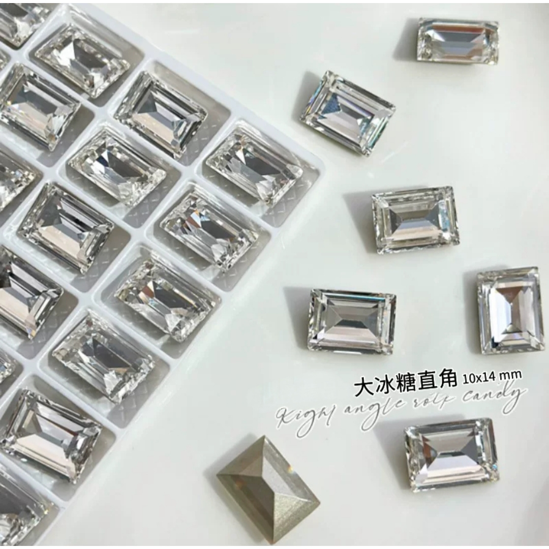 【马哥美博会专属】白色大冰糖10x14浮力冰糖美甲钻白色美甲饰品