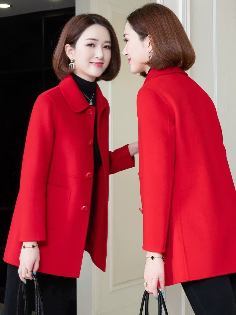 412双面羊毛中长款遮肉外套