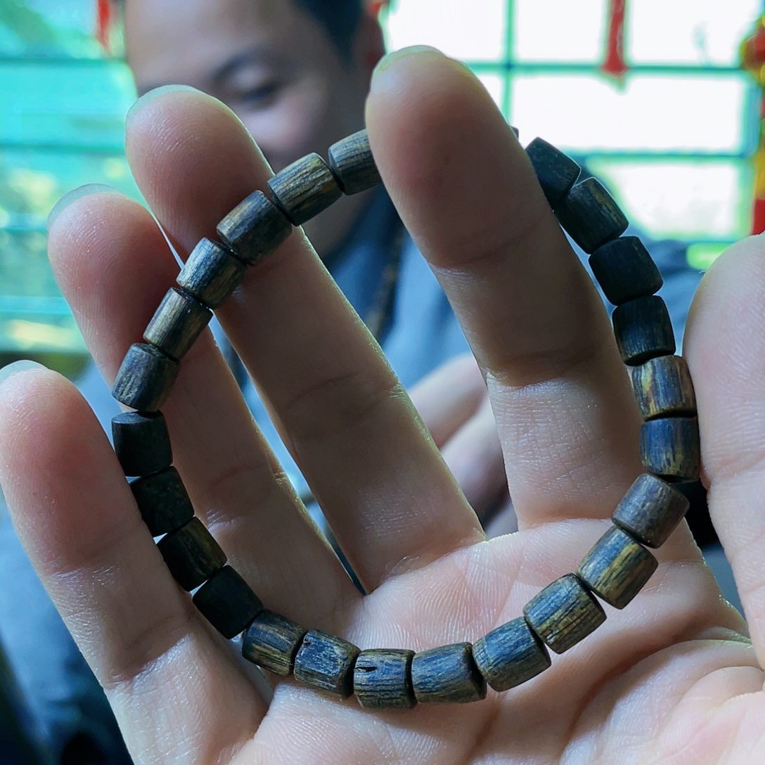 沉香手串棋楠白露沉水桶珠单圈0.7/6克多样性发一