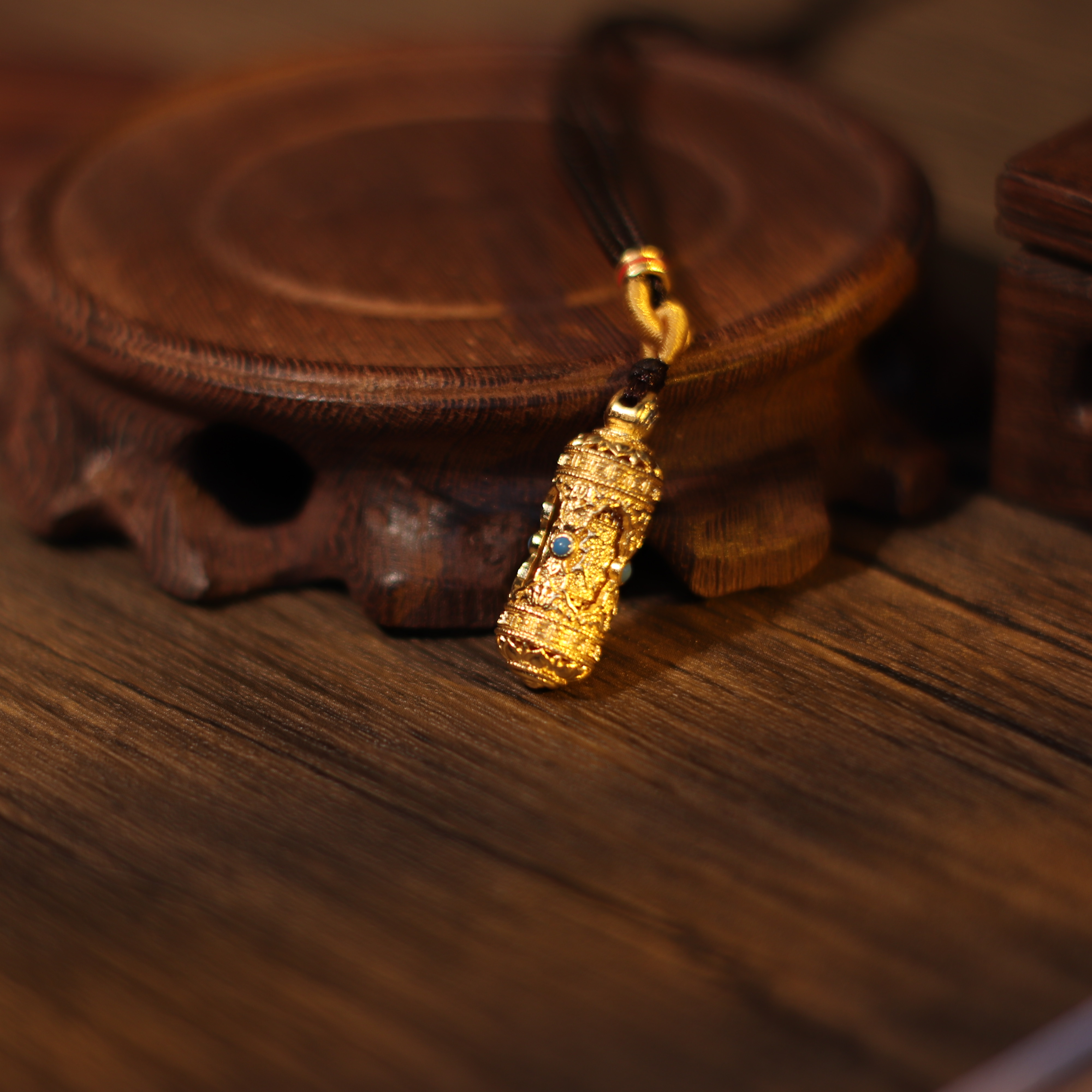 869/克【转经筒】古法金黄金足金挂坠吊坠1415