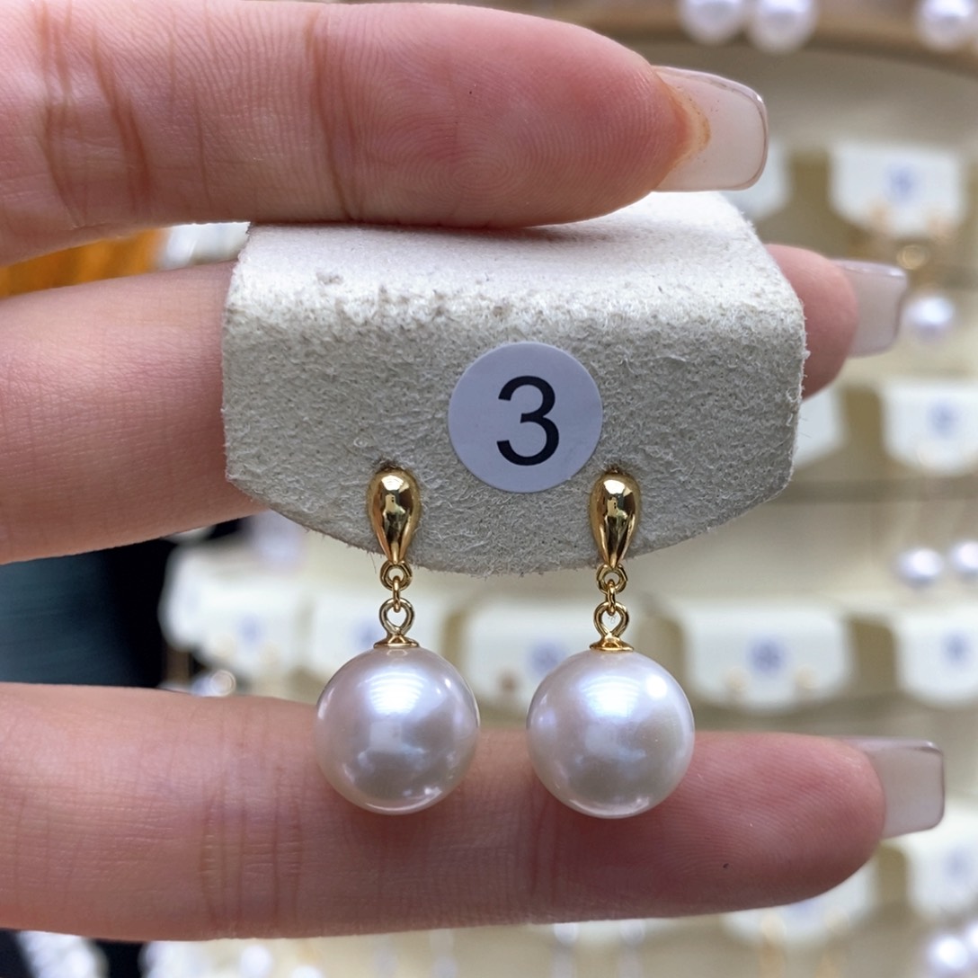 淡水珍珠耳饰银S925镶嵌