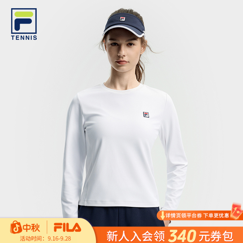 Fila/斐乐复古网球系列女户外跑步健身运动针织长袖衫A11W543206F