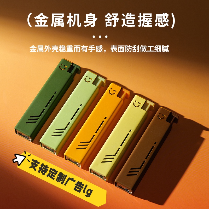 2025火爆款方形金属壳蓝焰防风直冲打火机时尚男士礼物送男生网红