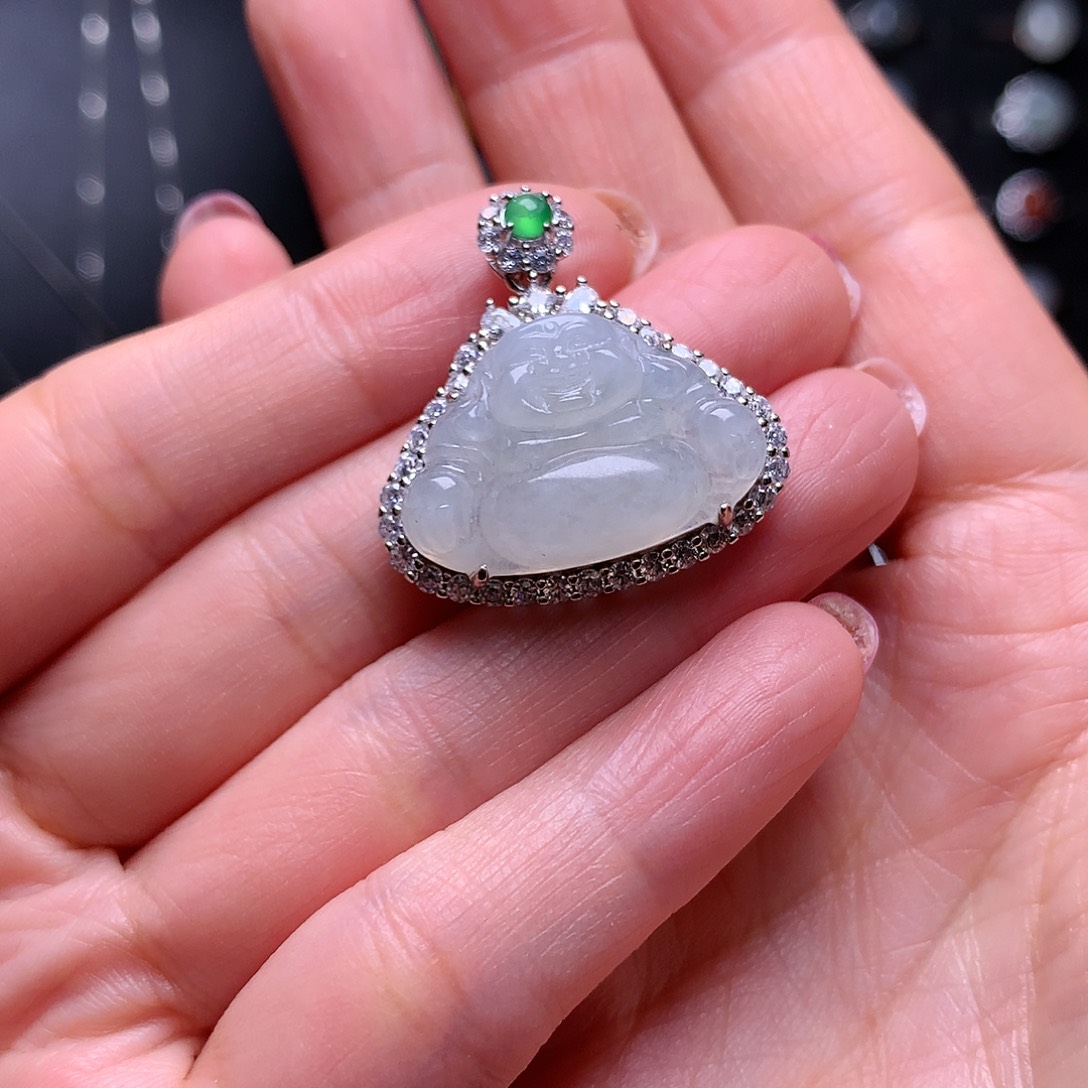 翡翠颈饰银S925镶嵌111111