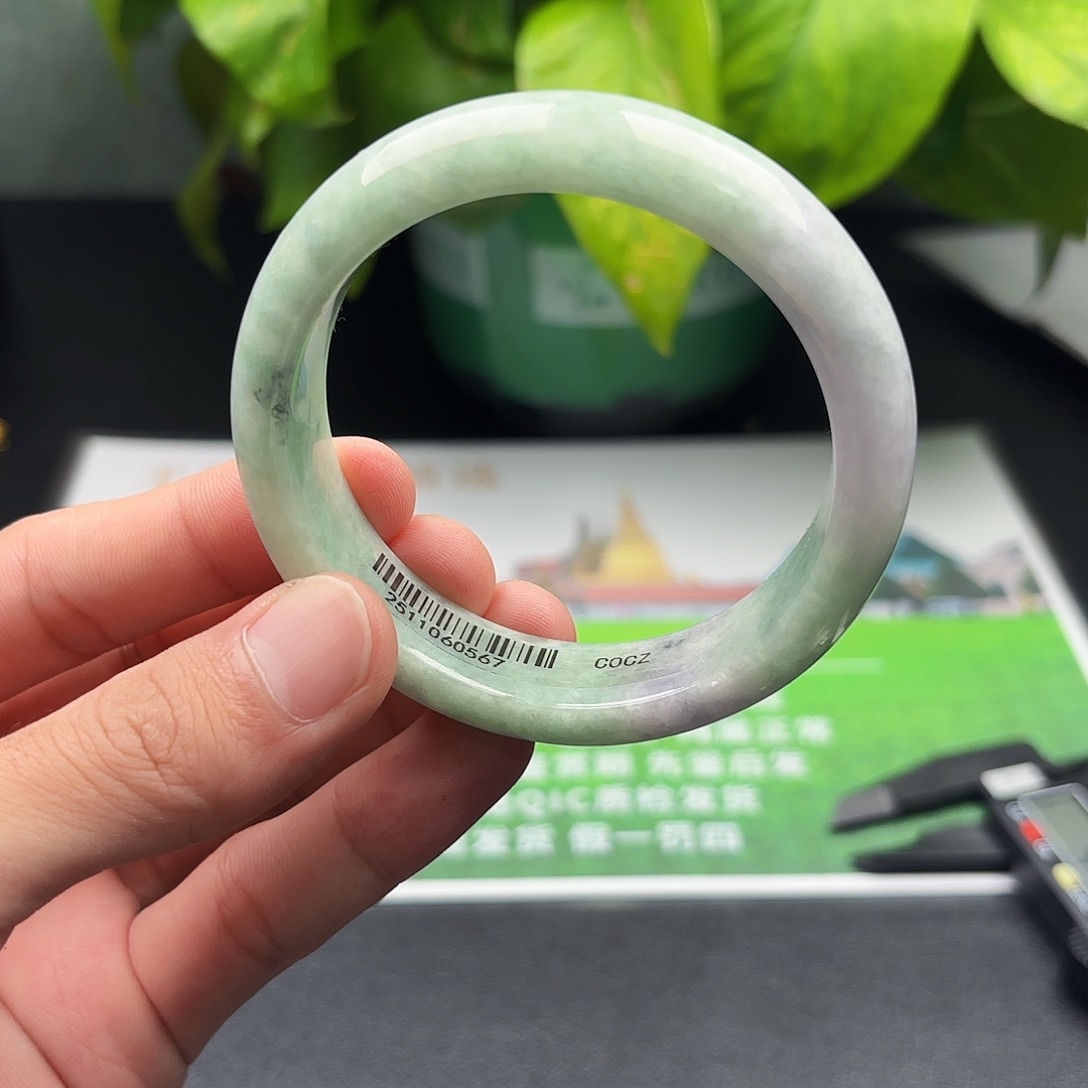 翡翠未镶嵌手镯x2 5758 21