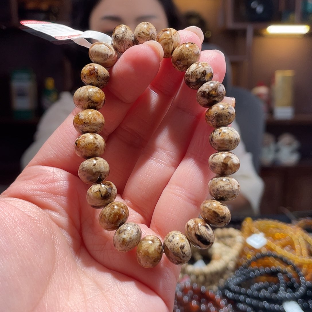 琥珀手链未镶嵌10m干白